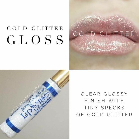 Gold Glitter LipSense Lip Gloss - Picture 1 of 3